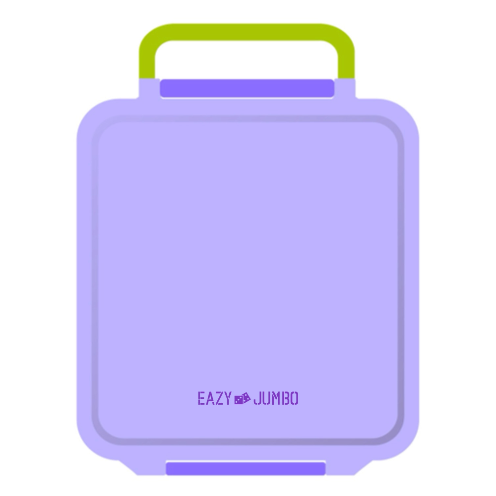 EAZY KIDS Jumbo Bento Lunch Box w/Lunch Bag and Thermos & Dip Jar- Purple