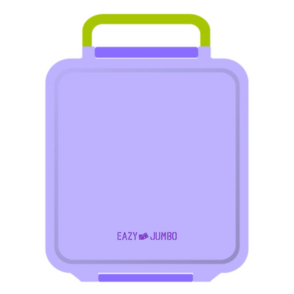 EAZY KIDS Jumbo Bento Lunch Box w/Lunch Bag and Thermos & Dip Jar- Purple