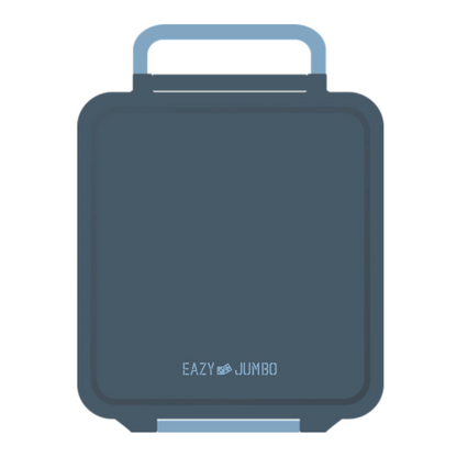 EAZY KIDS Jumbo Bento Lunch Box w/Lunch Bag and Thermos & Dip Jar- Grey