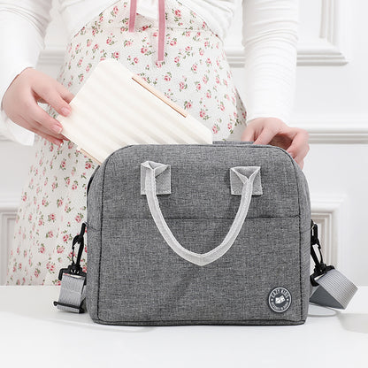 EAZY KIDS Unicorn Green 6/4 Compartment Bento Lunch Box w/Lunch Bag - Grey