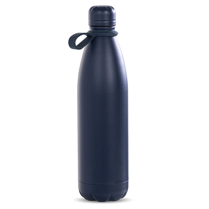 EAZY KIDS Steel Water Bottle w/ Lunch Bag, 1L Blue