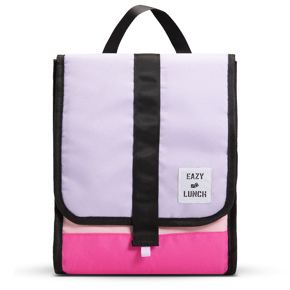 EAZY KIDS 6 & 4 Convertible Bento Lunch Box w/ Lunch Bag, Sandwich Cutter Set - Mermaid Purple