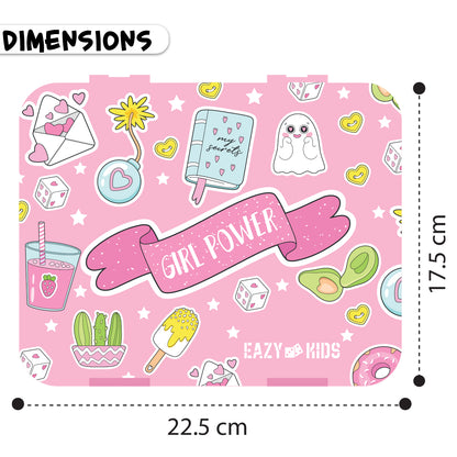 EAZY KIDS Bento Box wt Insulated Lunch Bag & Cutter Set - Combo - Girl Power Pink