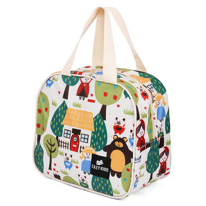 EAZY KIDS Bento Box wt Insulated Lunch Bag & Cutter Set - Combo - Avocado