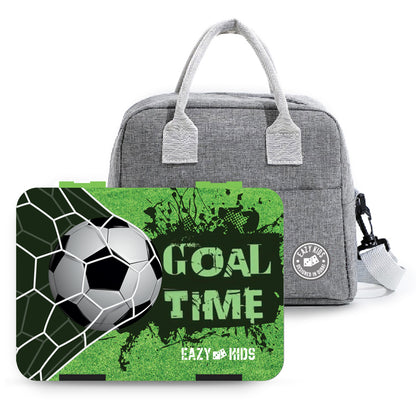 EAZY KIDS Bento Box wt Insulated Lunch Bag & Cutter Set - Combo - Goal Time