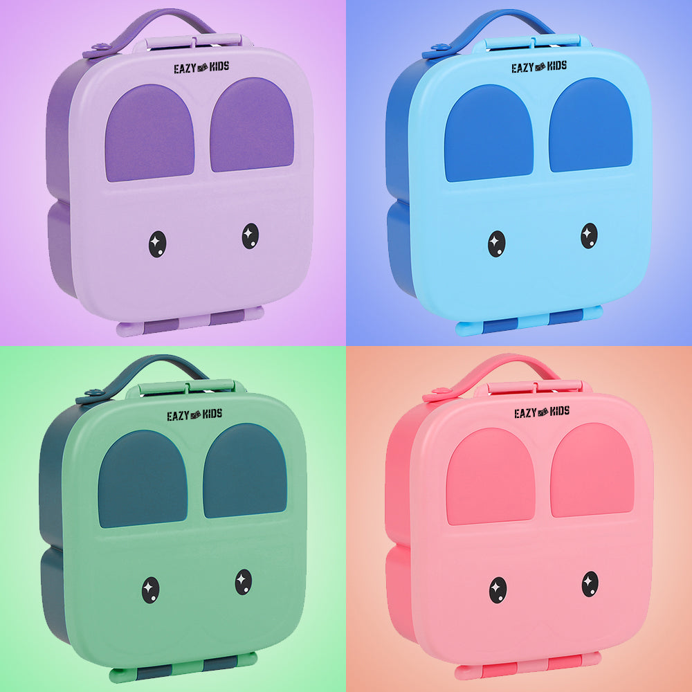 EAZY KIDS Bento Box wt Insulated Lunch Bag Combo - Blue