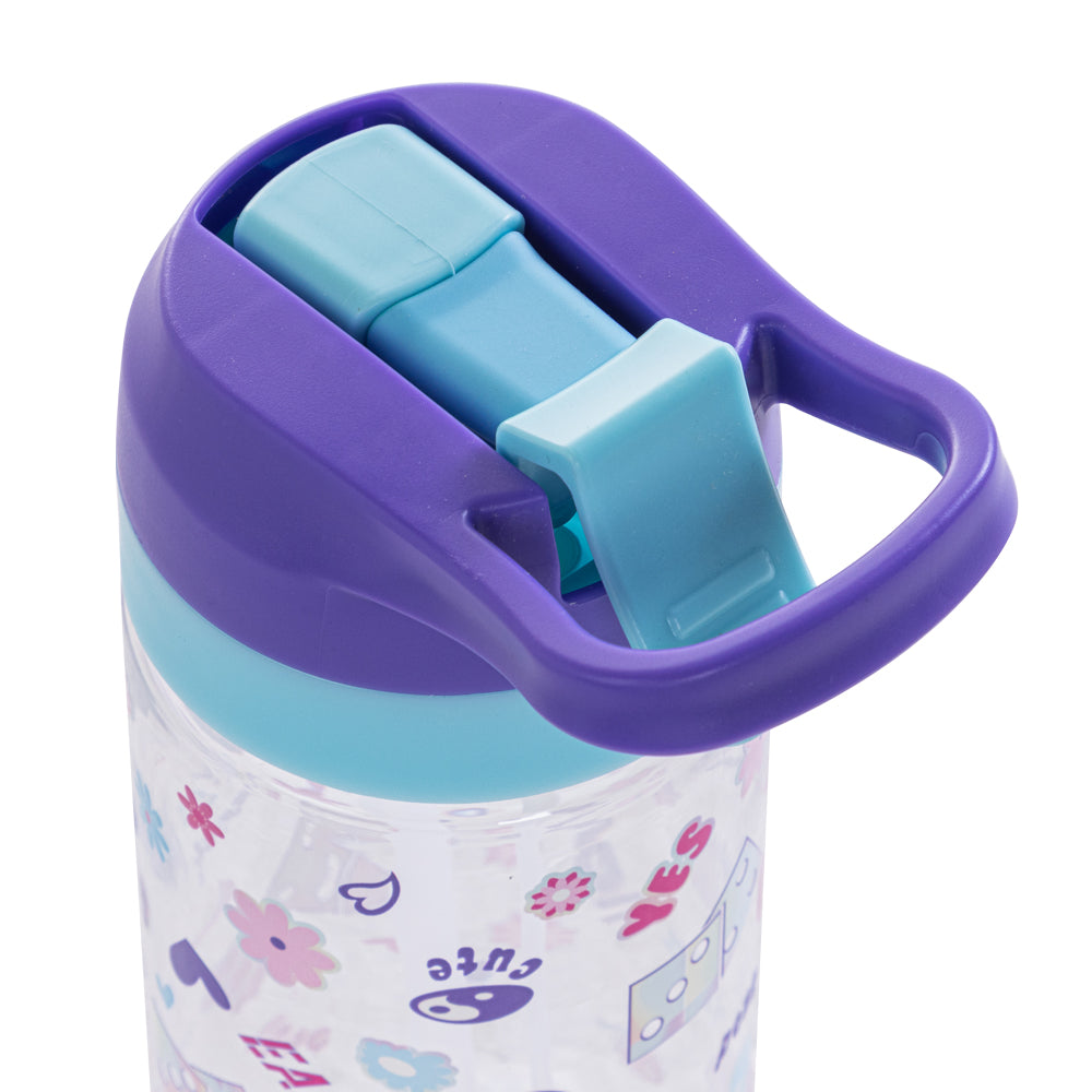 EAZY KIDS 3 Compartment 800ml Stainless Steel bento Lunch Box w/ Water Bottle - Floral Purple