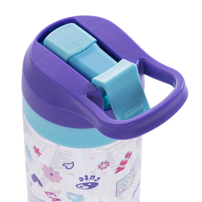 EAZY KIDS 3 Compartment 800ml Stainless Steel bento Lunch Box w/ Water Bottle - Floral Purple