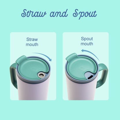 EAZY KIDS Insulated Travel Tumbler w/ Lunch Bag, 900ml White