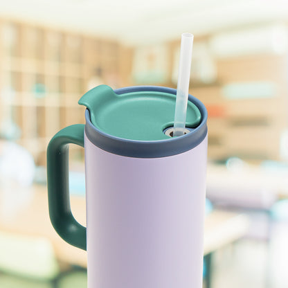 EAZY KIDS Insulated Travel Tumbler w/ Lunch Bag, 900ml White