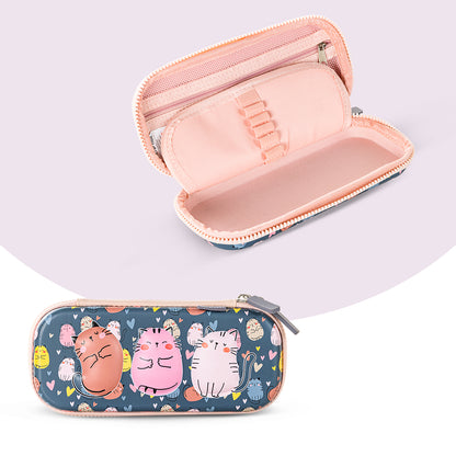 EAZY KIDS School Bag w/Trolley, Pencil Case 16 inch - Purrfect Grey