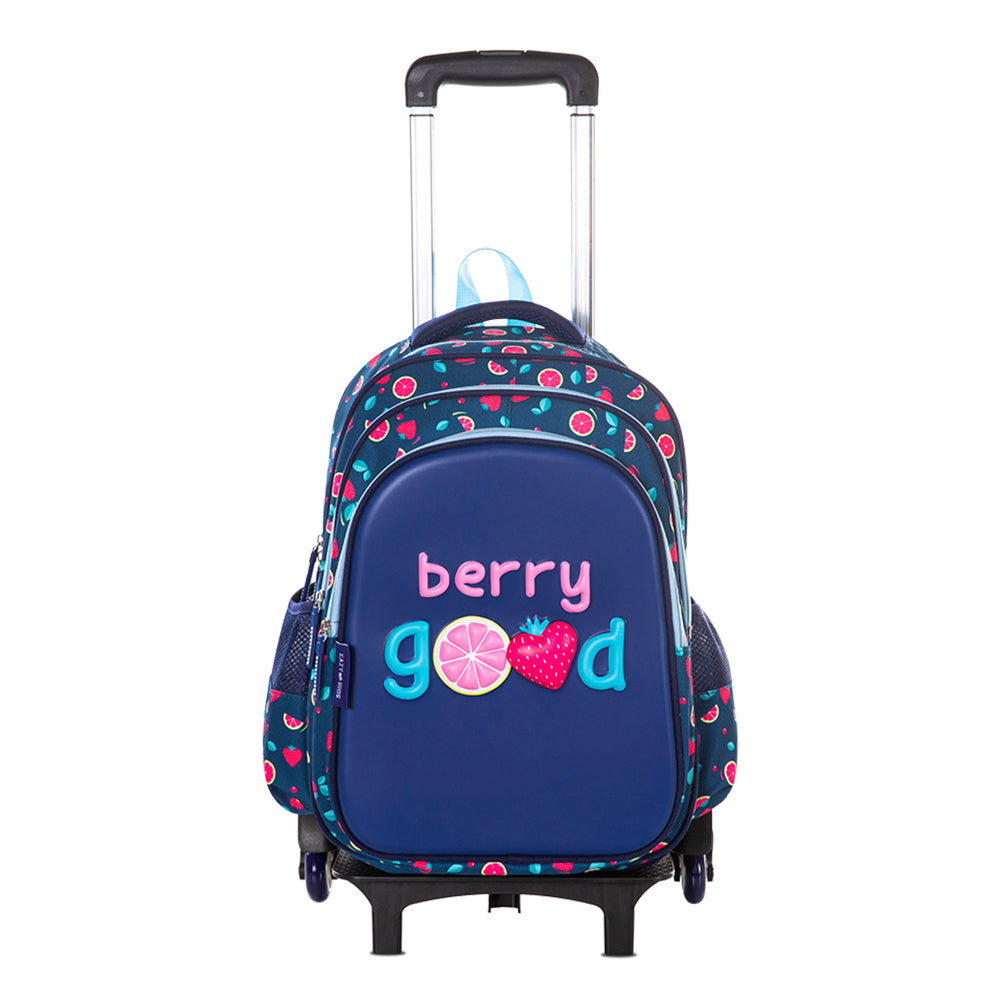 EAZY KIDS School Bag w/Trolley, Pencil Case 16 inch - Berry Good Blue