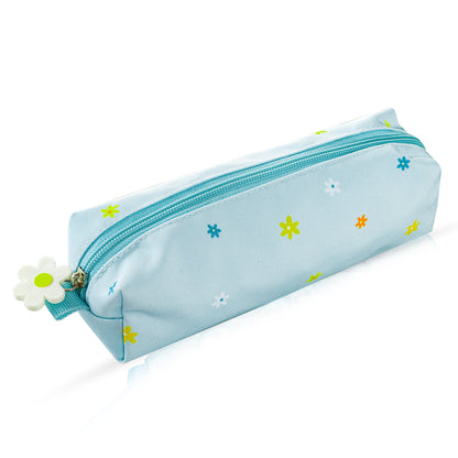 EAZY KIDS 17 inch School Bag Set of 4 w/4 Wheel Trolley, Lunch Bag and Pencil Pouch - Little Daisy Green