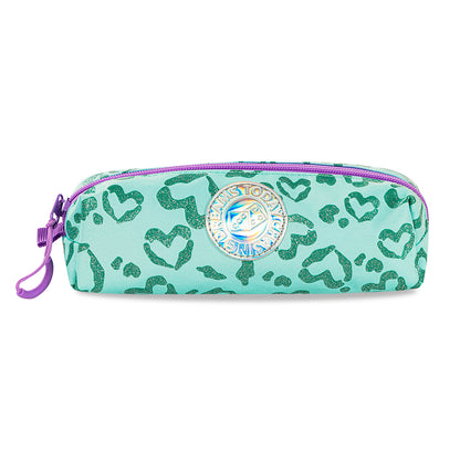 EAZY KIDS 17 inch School Bag Set of 4 w/4 Wheel Trolley, Lunch Bag and Pencil Pouch - Love Green