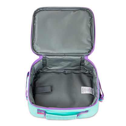 EAZY KIDS 17 inch School Bag Set of 4 w/4 Wheel Trolley, Lunch Bag and Pencil Pouch - Love Green