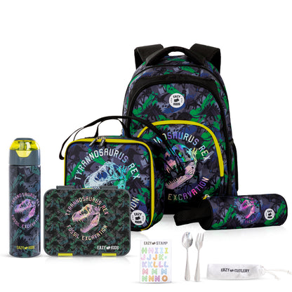 Eazy Kids 17inch Set of 5 Backpack- T-Rex