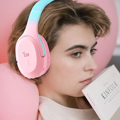 EAZY KIDS 17 inch Set of 4 Backpack w/ BT Headset, Lunch Bag and Pencil Case - Sugar Pop Pink