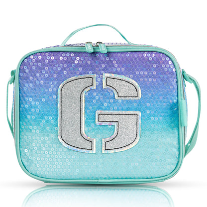EAZY KIDS 17 inch Set of 4 Backpack w/BT Headset, Lunch Bag and Pencil Case - Girl Glitter Green