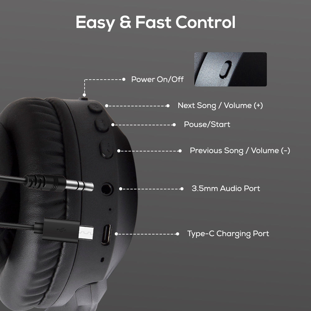 EAZY KIDS 17 inch Set of 4 Backpack w/BT Headset, Lunch Bag and Pencil Case - Skate Board