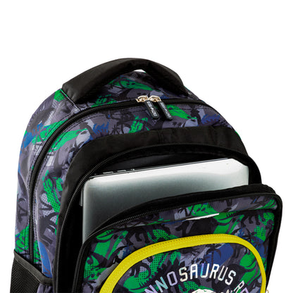 Eazy Kids 17inch Set of 5 Backpack w/ Water Bottle, Lunch Box, Lunch Bag and Pencil Case - T-Rex