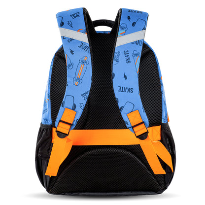 EAZY KIDS 17 inch Set of 5 Backpack w/ Water Bottle, Lunch Box, Lunch Bag and Pencil Case - Skate Board