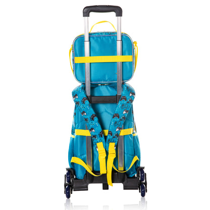 EAZY KIDS 16 inch Set of 4 Backpack w/Trolley, Lunch Bag and Pencil Case - Gaming