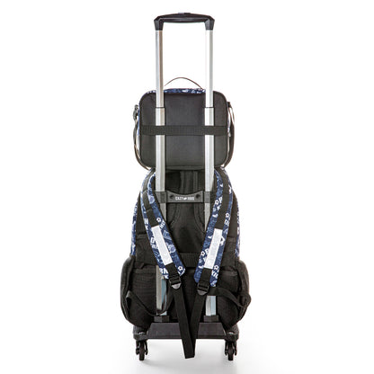 EAZY KIDS 18 inch Set of 4 Backpack w/4 Wheel Trolley, Lunch Bag and Pencil Case - Football