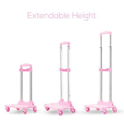 EAZY KIDS 17 inch Set of 4 Backpack w/4 Wheel Trolley, Lunch Bag and Pencil Case - Girl Glitter Green