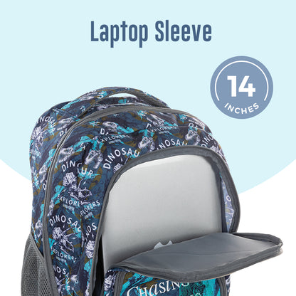 EAZY KIDS 18 inch Set of 4 Trolley Backpack w/ Water Bottle, Lunch Bag and Pencil Case-T Rex