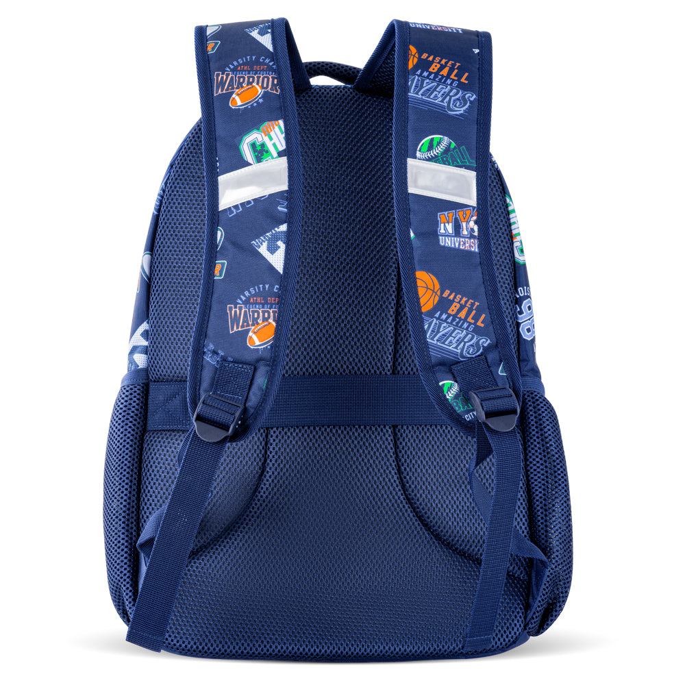 EAZY KIDS 18 inch Set of 4 Backpack w/ Water Bottle, Lunch Bag and Pencil Case - Basket Ball