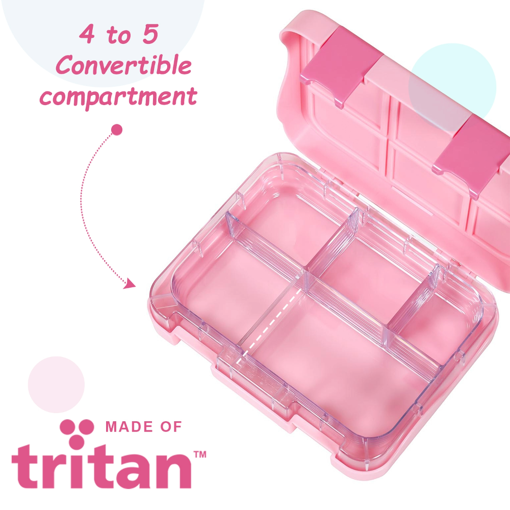 EAZY KIDS - 18 inch School Bag, Bento Box, Stainless Steel 640ml Water Bottle, Lunch Bag, Pencil Case, Set of 5 - Girl Power Pink