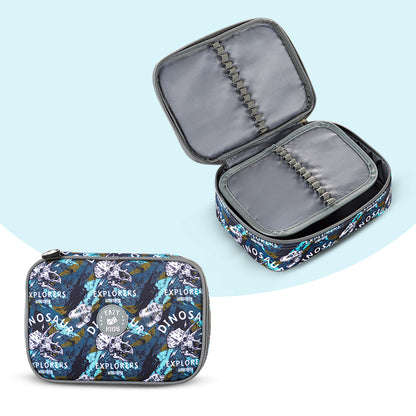 EAZY KIDS 18 inch Set of 8 Trolley Backpack w/Lunch Bag and Pencil Case-T Rex