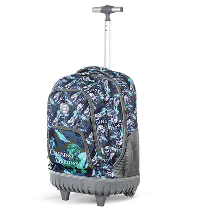 EAZY KIDS 18 inch Set of 8 Trolley Backpack w/Lunch Bag and Pencil Case-T Rex