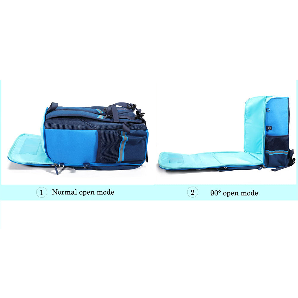EAZY KIDS Dinosaur School Bag wt Trolley - Blue