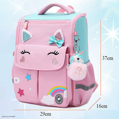 EAZY KIDS 3D Unicorn School Bag wt Trolley - Pink