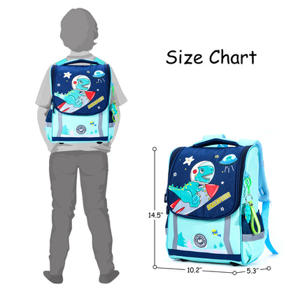 EAZY KIDS School Bag Dino in Space wt Trolley - Green