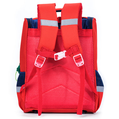 EAZY KIDS School Bag Dino in Space wt Trolley - Red