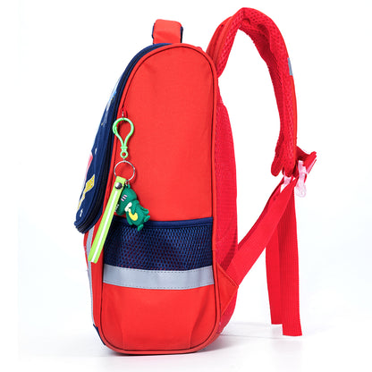 EAZY KIDS School Bag Dino in Space wt Trolley - Red