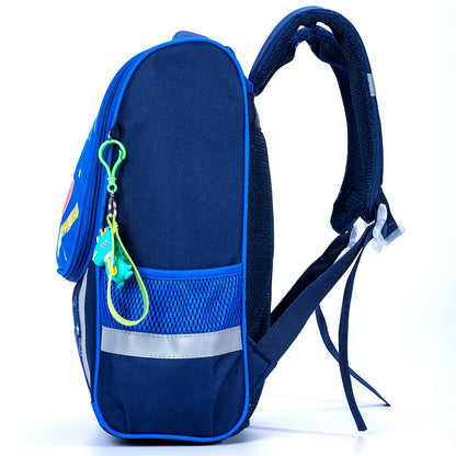 EAZY KIDS School Bag Dino in Space wt Trolley - Blue