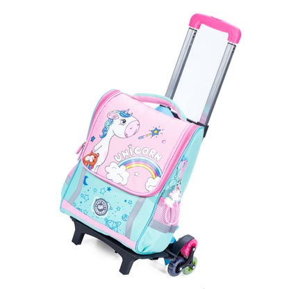 EAZY KIDS School Bag Unicorn wt Trolley - Green