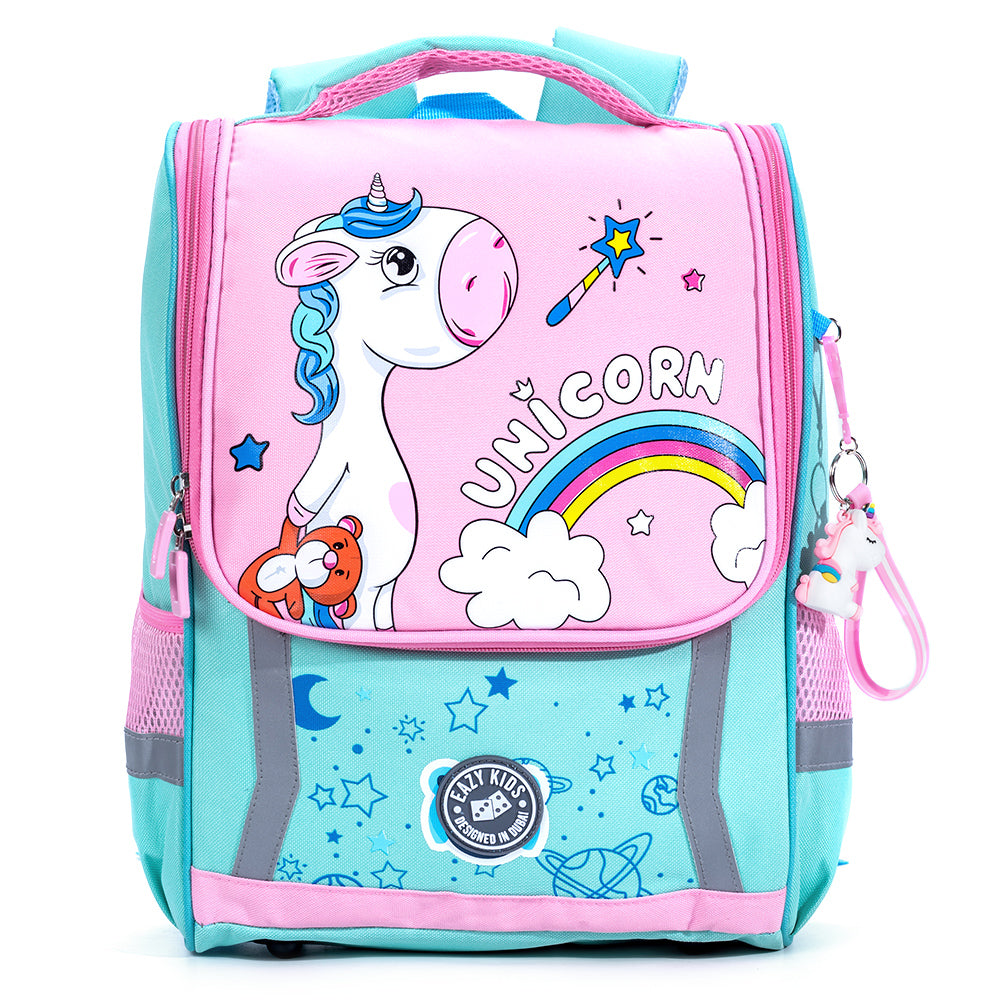 EAZY KIDS School Bag Unicorn wt Trolley - Green