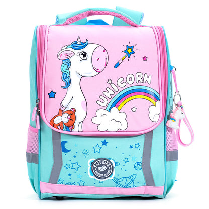 EAZY KIDS School Bag Unicorn wt Trolley - Green