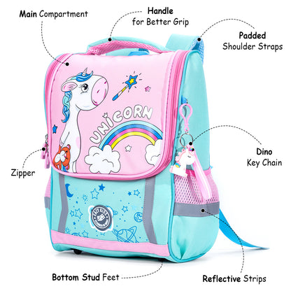 EAZY KIDS School Bag Unicorn wt Trolley - Green