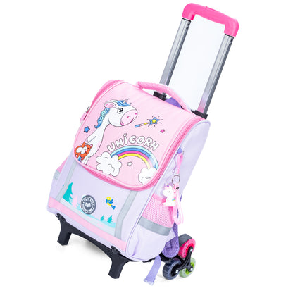 EAZY KIDS School Bag Unicorn wt Trolley - Purple