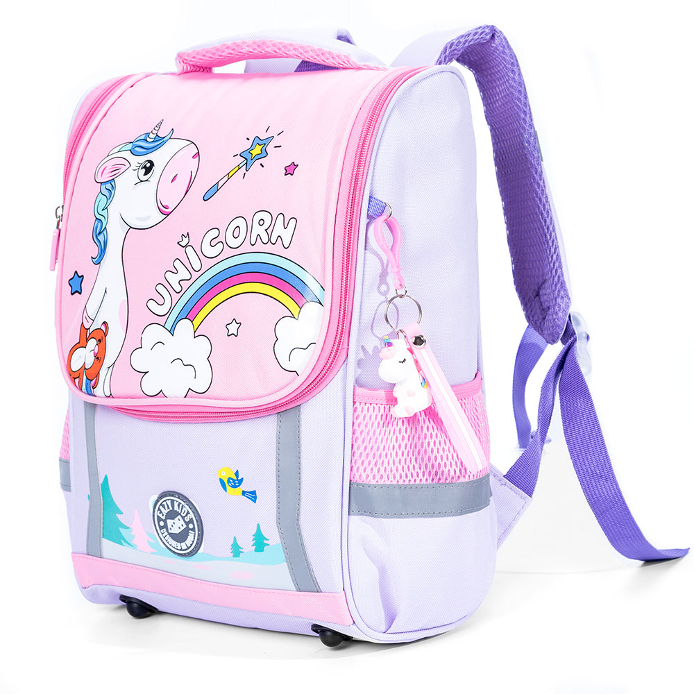 EAZY KIDS School Bag Unicorn wt Trolley - Purple