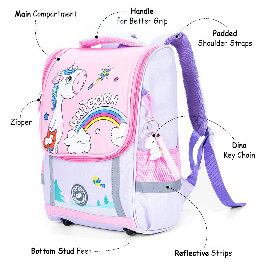 EAZY KIDS School Bag Unicorn wt Trolley - Purple