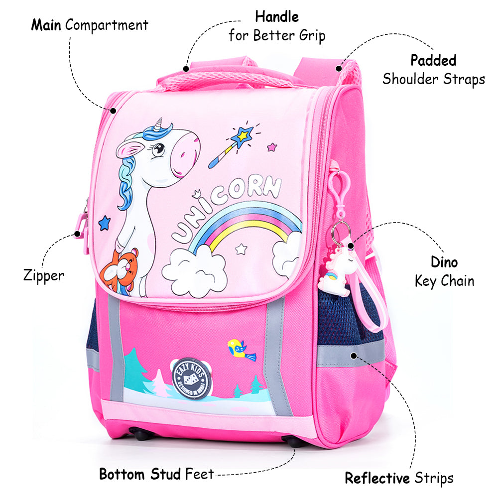EAZY KIDS School Bag Unicorn wt Trolley - Princess Pink