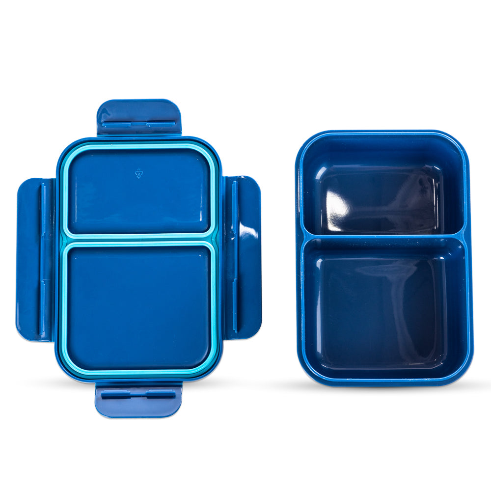 NOVA KIDS 2 Compartment Bento Lunch Box w/ Water Bottle - Racer Blue