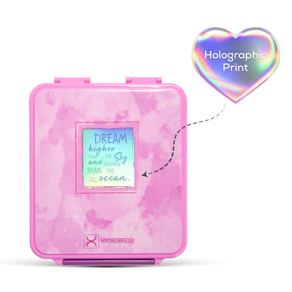 Hydrobrew Bento Lunch Box 1.74L w/ Steel Food Jar & Sip Switch Water Bottle 1000ml | Leakproof Meal Box – Dream Pink