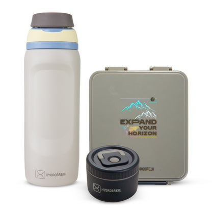 Hydrobrew Bento Lunch Box 1.74L w/ Steel Food Jar & Sip Switch Water Bottle 1000ml | Leakproof Meal Box – Adventure Sage